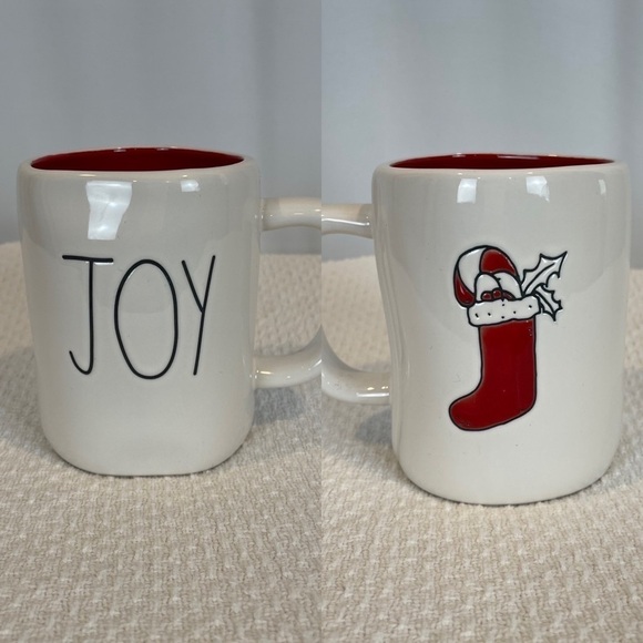 5‎ for $25 Rae Dunn JOY Mug with Stocking - Picture 1 of 7